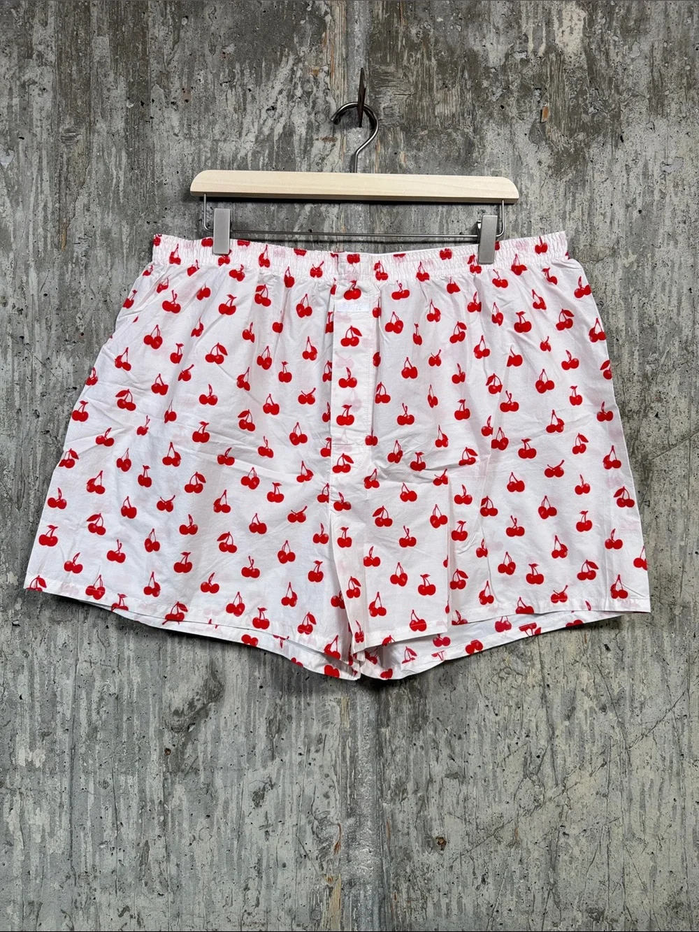 SKIMS Men's Cotton Poplin Boxers Size XS in Analog Cherries Print